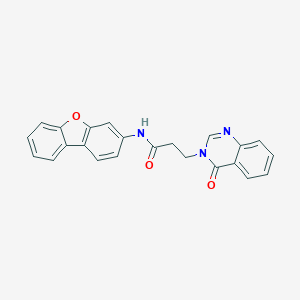 molecular formula C23H17N3O3 B299413 N-dibenzofuran-3-yl-3-(4-oxoquinazolin-3-yl)propanamide 