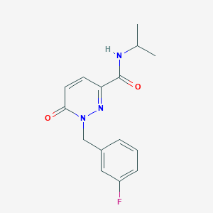 molecular formula C15H16FN3O2 B2994142 1-(3-fluorobenzyl)-N-isopropyl-6-oxo-1,6-dihydropyridazine-3-carboxamide CAS No. 1049503-23-2
