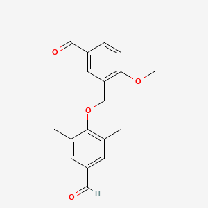 4-[(5-Acetyl-2-methoxyphenyl)methoxy]-3,5-dimethylbenzaldehyde