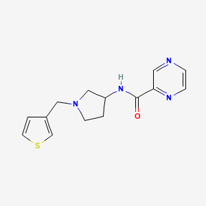 N-(1-(thiophen-3-ylmethyl)pyrrolidin-3-yl)pyrazine-2-carboxamide