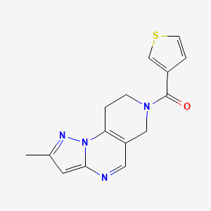(2-methyl-8,9-dihydropyrazolo[1,5-a]pyrido[3,4-e]pyrimidin-7(6H)-yl)(thiophen-3-yl)methanone