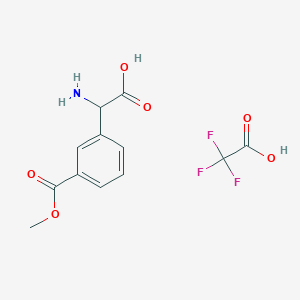 molecular formula C12H12F3NO6 B2994271 2-amino-2-[3-(methoxycarbonyl)phenyl]aceticacid,trifluoroaceticacid CAS No. 2309444-84-4
