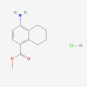 molecular formula C12H16ClNO2 B2994302 Methyl 4-amino-5,6,7,8-tetrahydronaphthalene-1-carboxylate hydrochloride CAS No. 2229437-49-2