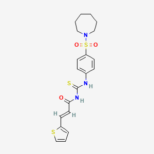 (E)-N-((4-(azepan-1-ylsulfonyl)phenyl)carbamothioyl)-3-(thiophen-2-yl)acrylamide