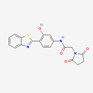 molecular formula C19H15N3O4S B2994318 N-(4-(benzo[d]thiazol-2-yl)-3-hydroxyphenyl)-2-(2,5-dioxopyrrolidin-1-yl)acetamide CAS No. 392324-86-6