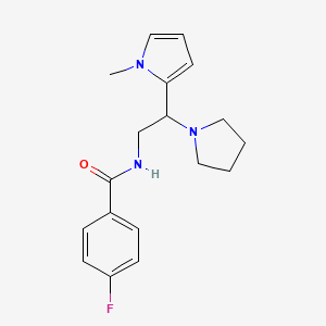 4-fluoro-N-(2-(1-methyl-1H-pyrrol-2-yl)-2-(pyrrolidin-1-yl)ethyl)benzamide