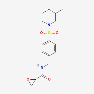 N-[[4-(3-Methylpiperidin-1-yl)sulfonylphenyl]methyl]oxirane-2-carboxamide