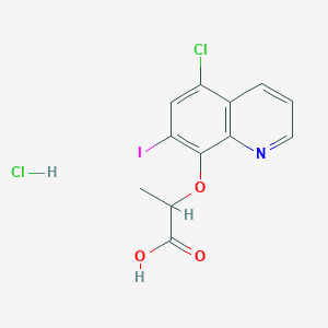 molecular formula C12H10Cl2INO3 B2994331 2-[(5-Chloro-7-iodoquinolin-8-yl)oxy]propanoic acid hydrochloride CAS No. 1181458-09-2