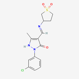 (Z)-1-(3-chlorophenyl)-4-(((1,1-dioxidotetrahydrothiophen-3-yl)amino)methylene)-3-methyl-1H-pyrazol-5(4H)-one