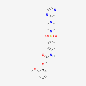 2-(2-methoxyphenoxy)-N-(4-((4-(pyrazin-2-yl)piperazin-1-yl)sulfonyl)phenyl)acetamide