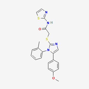 2-((5-(4-methoxyphenyl)-1-(o-tolyl)-1H-imidazol-2-yl)thio)-N-(thiazol-2-yl)acetamide