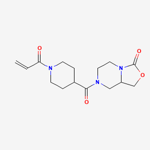 7-(1-Prop-2-enoylpiperidine-4-carbonyl)-5,6,8,8a-tetrahydro-1H-[1,3]oxazolo[3,4-a]pyrazin-3-one