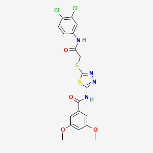 N-(5-((2-((3,4-dichlorophenyl)amino)-2-oxoethyl)thio)-1,3,4-thiadiazol-2-yl)-3,5-dimethoxybenzamide