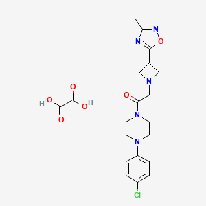 molecular formula C20H24ClN5O6 B2994398 1-(4-(4-Chlorophenyl)piperazin-1-yl)-2-(3-(3-methyl-1,2,4-oxadiazol-5-yl)azetidin-1-yl)ethanone oxalate CAS No. 1351596-05-8