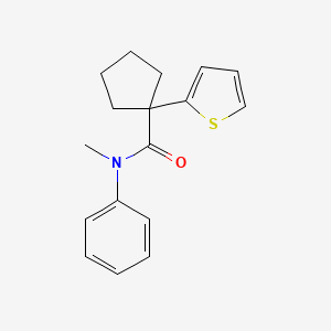 N-methyl-N-phenyl-1-(thiophen-2-yl)cyclopentanecarboxamide