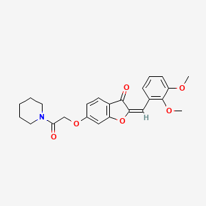 molecular formula C24H25NO6 B2994409 (E)-2-(2,3-dimethoxybenzylidene)-6-(2-oxo-2-(piperidin-1-yl)ethoxy)benzofuran-3(2H)-one CAS No. 902014-90-8