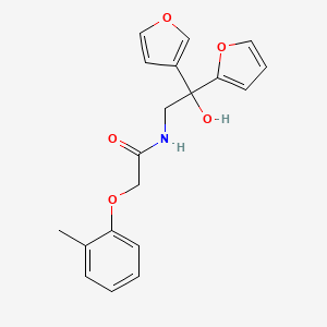 molecular formula C19H19NO5 B2994410 N-(2-(呋喃-2-基)-2-(呋喃-3-基)-2-羟乙基)-2-(邻甲苯氧基)乙酰胺 CAS No. 2034329-19-4