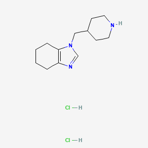 molecular formula C13H23Cl2N3 B2994411 1-[(piperidin-4-yl)methyl]-4,5,6,7-tetrahydro-1H-1,3-benzodiazole dihydrochloride CAS No. 2320143-01-7