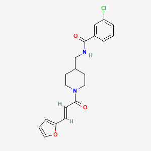 (E)-3-chloro-N-((1-(3-(furan-2-yl)acryloyl)piperidin-4-yl)methyl)benzamide