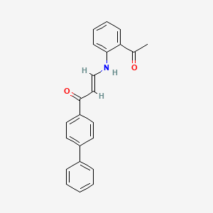 molecular formula C23H19NO2 B2994416 (E)-3-(2-acetylanilino)-1-(4-phenylphenyl)prop-2-en-1-one CAS No. 478064-93-6