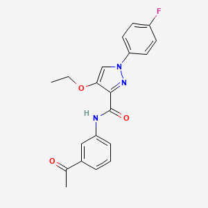 molecular formula C20H18FN3O3 B2994425 N-(3-acetylphenyl)-4-ethoxy-1-(4-fluorophenyl)-1H-pyrazole-3-carboxamide CAS No. 1208402-29-2