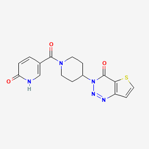 molecular formula C16H15N5O3S B2994427 3-(1-(6-oxo-1,6-dihydropyridine-3-carbonyl)piperidin-4-yl)thieno[3,2-d][1,2,3]triazin-4(3H)-one CAS No. 2034380-24-8