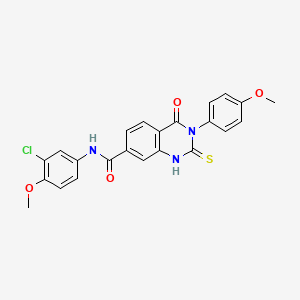 N-(3-chloro-4-methoxyphenyl)-3-(4-methoxyphenyl)-4-oxo-2-sulfanylidene-1H-quinazoline-7-carboxamide