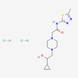 2-(4-(2-cyclopropyl-2-hydroxyethyl)piperazin-1-yl)-N-(5-methyl-1,3,4-thiadiazol-2-yl)acetamide dihydrochloride