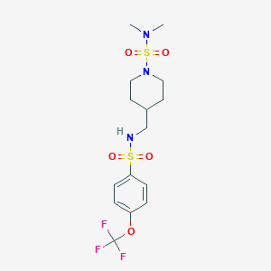 molecular formula C15H22F3N3O5S2 B2994476 N,N-dimethyl-4-((4-(trifluoromethoxy)phenylsulfonamido)methyl)piperidine-1-sulfonamide CAS No. 2034294-32-9