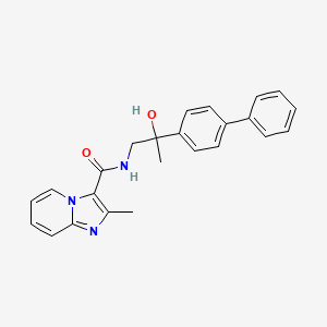 molecular formula C24H23N3O2 B2994479 N-(2-([1,1'-biphenyl]-4-yl)-2-hydroxypropyl)-2-methylimidazo[1,2-a]pyridine-3-carboxamide CAS No. 1421443-18-6