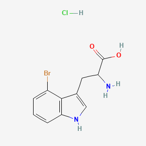 molecular formula C11H12BrClN2O2 B2994486 2-amino-3-(4-bromo-1H-indol-3-yl)propanoic acid hydrochloride CAS No. 1423024-39-8