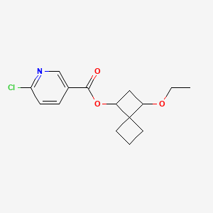 molecular formula C15H18ClNO3 B2994487 3-Ethoxyspiro[3.3]heptan-1-yl 6-chloropyridine-3-carboxylate CAS No. 1808422-57-2