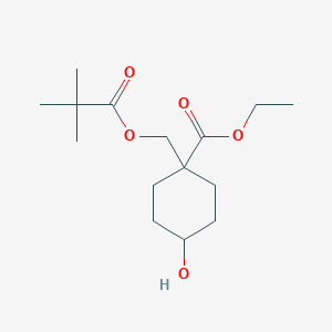 molecular formula C15H26O5 B2994498 Ethyl 4-hydroxy-1-((pivaloyloxy)methyl)cyclohexanecarboxylate CAS No. 1956327-61-9