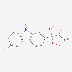molecular formula C17H18ClNO3 B029945 2-(1,1-Dimethoxy-2-hydroxypropyl)-6-chlorocarbazole CAS No. 114041-35-9