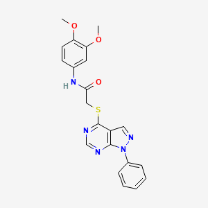 molecular formula C21H19N5O3S B2994508 N-(3,4-dimethoxyphenyl)-2-(1-phenylpyrazolo[3,4-d]pyrimidin-4-yl)sulfanylacetamide CAS No. 835599-65-0