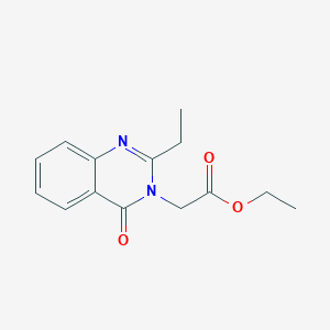 molecular formula C14H16N2O3 B2994585 ethyl 2-[2-ethyl-4-oxo-3(4H)-quinazolinyl]acetate CAS No. 216596-59-7