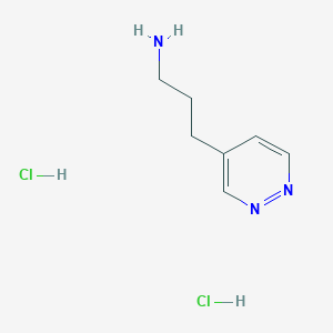 molecular formula C7H13Cl2N3 B2994596 3-(Pyridazin-4-yl)propan-1-amine dihydrochloride CAS No. 1819983-05-5