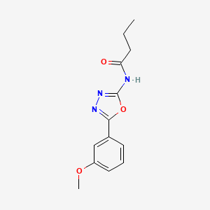 molecular formula C13H15N3O3 B2994606 N-[5-(3-methoxyphenyl)-1,3,4-oxadiazol-2-yl]butanamide CAS No. 941961-50-8