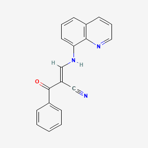 (E)-2-benzoyl-3-(quinolin-8-ylamino)prop-2-enenitrile
