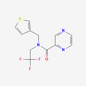 N-(thiophen-3-ylmethyl)-N-(2,2,2-trifluoroethyl)pyrazine-2-carboxamide