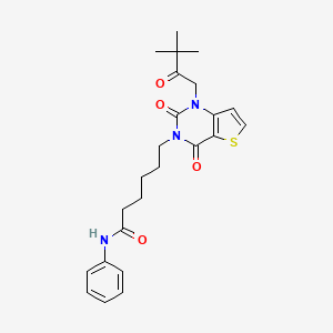 6-[1-(3,3-dimethyl-2-oxobutyl)-2,4-dioxo-1,4-dihydrothieno[3,2-d]pyrimidin-3(2H)-yl]-N-phenylhexanamide