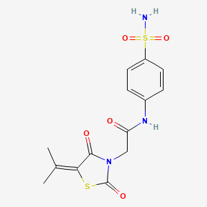 2-[2,4-dioxo-5-(propan-2-ylidene)-1,3-thiazolidin-3-yl]-N-(4-sulfamoylphenyl)acetamide