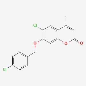 6-Chloro-7-[(4-chlorophenyl)methoxy]-4-methylchromen-2-one