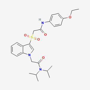 2-(3-((2-((4-ethoxyphenyl)amino)-2-oxoethyl)sulfonyl)-1H-indol-1-yl)-N,N-diisopropylacetamide
