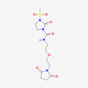 molecular formula C13H20N4O7S B2994641 N-(2-(2-(2,5-dioxopyrrolidin-1-yl)ethoxy)ethyl)-3-(methylsulfonyl)-2-oxoimidazolidine-1-carboxamide CAS No. 2034392-80-6