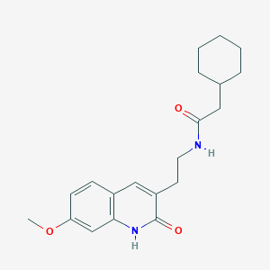 2-cyclohexyl-N-[2-(7-methoxy-2-oxo-1H-quinolin-3-yl)ethyl]acetamide