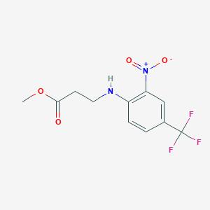 molecular formula C11H11F3N2O4 B2994650 Methyl 3-((2-nitro-4-(trifluoromethyl)phenyl)amino)propanoate CAS No. 885949-93-9