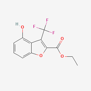molecular formula C12H9F3O4 B2994685 Ethyl 4-hydroxy-3-(trifluoromethyl)-1-benzofuran-2-carboxylate CAS No. 99245-66-6