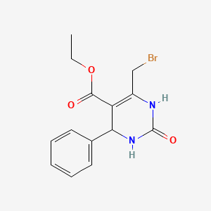 molecular formula C14H15BrN2O3 B2994688 Ethyl 6-(bromomethyl)-2-oxo-4-phenyl-1,2,3,4-tetrahydropyrimidine-5-carboxylate CAS No. 14758-00-0