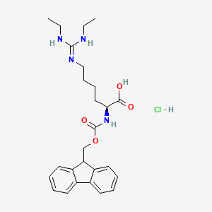 molecular formula C26H34N4O4 B2994696 Fmoc-L-Homoarg(Et)2-OH hydrochloride CAS No. 1864003-26-8